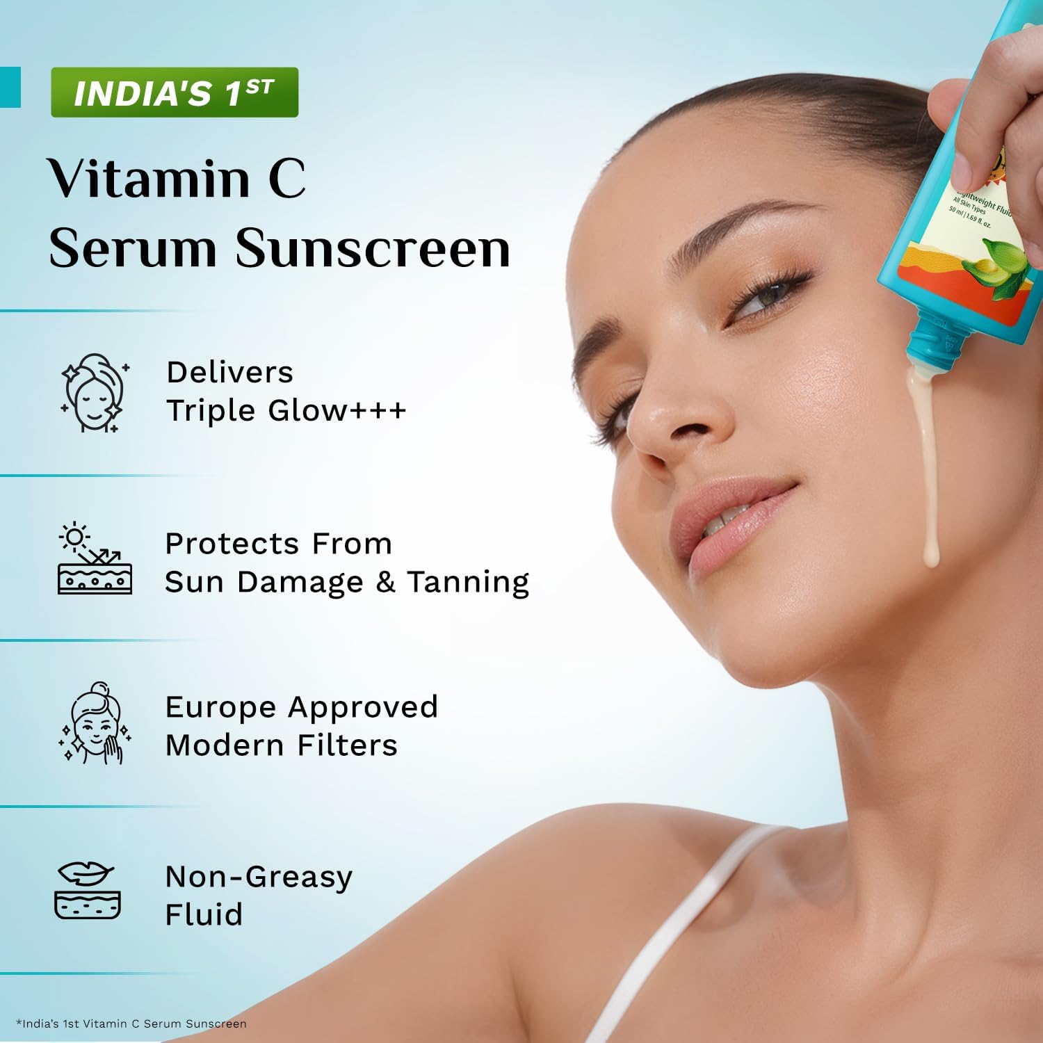 Pilgrim Pilgrim осветляющий крем-санскрин с витамином C 5%, SPF 50+ PA++++, ниацинамид и глутатион, 50 мл Кремы и увлажняющие средства - Изображение 5