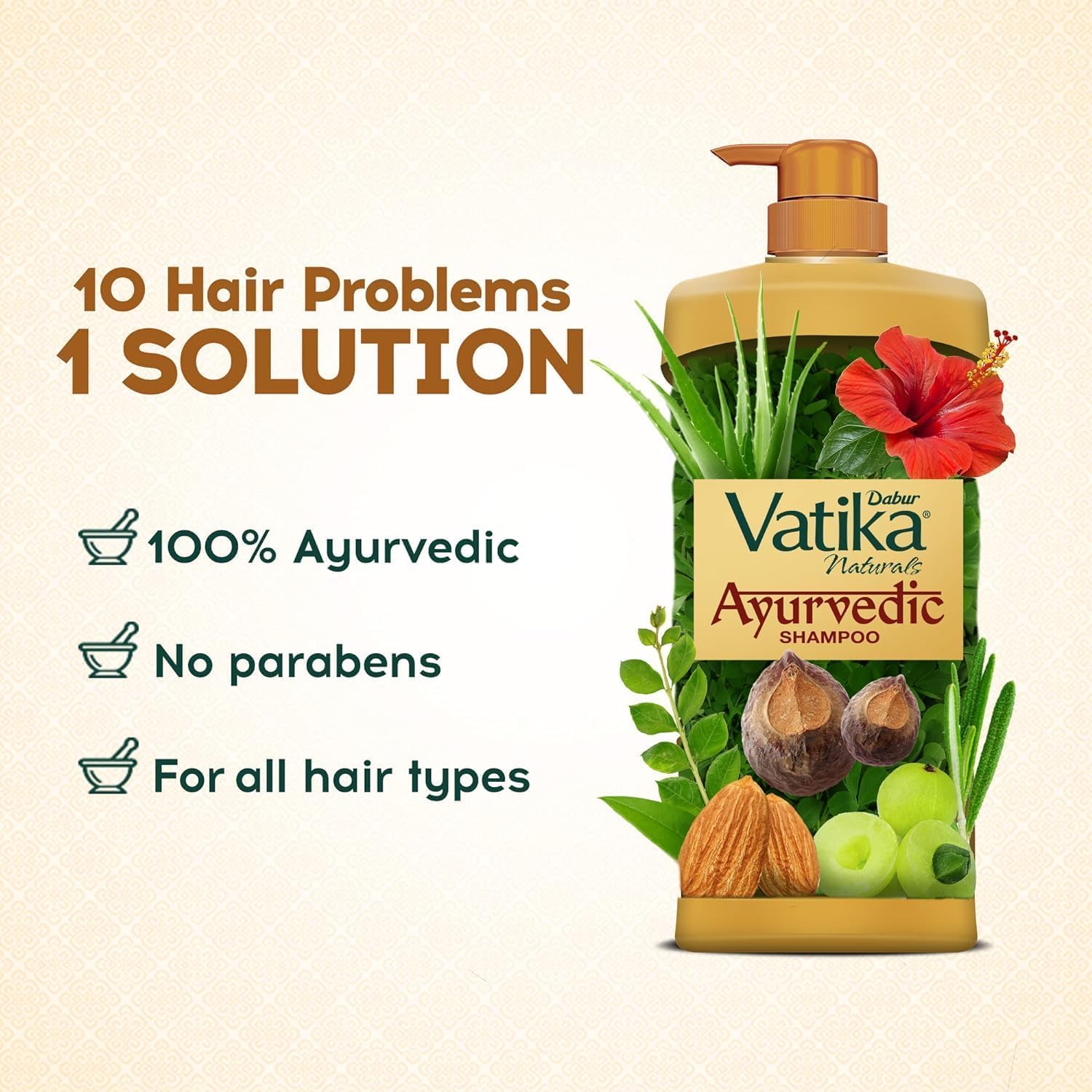 Vedashi Herbals Dabur Vatika, аюрведический шампунь — 1 л — Dabur | Фото 5