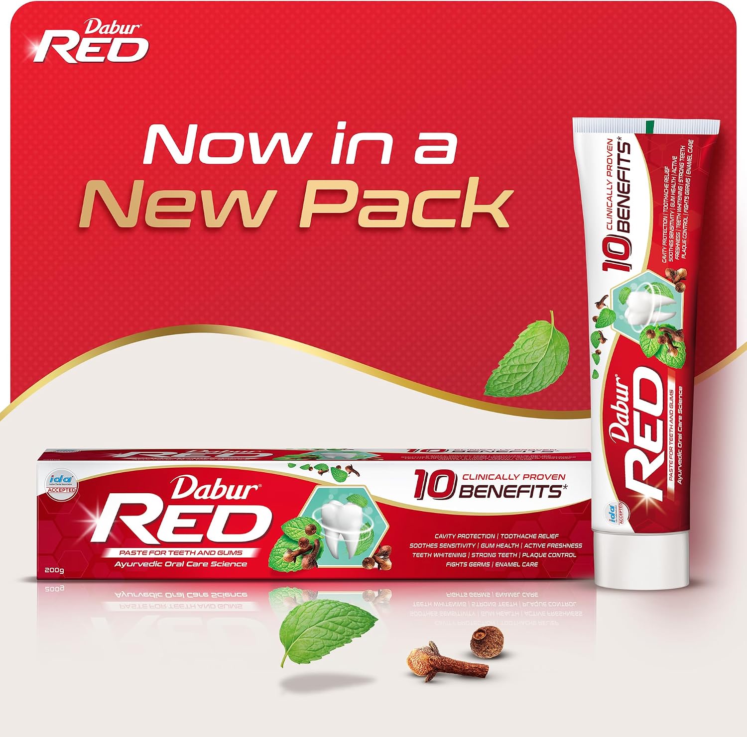 Dabur Dabur Red Paste, зубная паста №1 в Индии, аюрведическая, от налёта, зубной боли и жёлтых зубов Стоматологическая помощь - Изображение 4