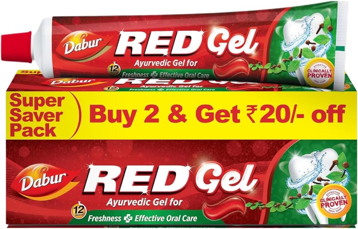 Dabur Dabur Red Gel, аюрведическая зубная паста, 300 г, снижает запах изо рта, налёт и гингивит Аюрведическая классика - Изображение 2