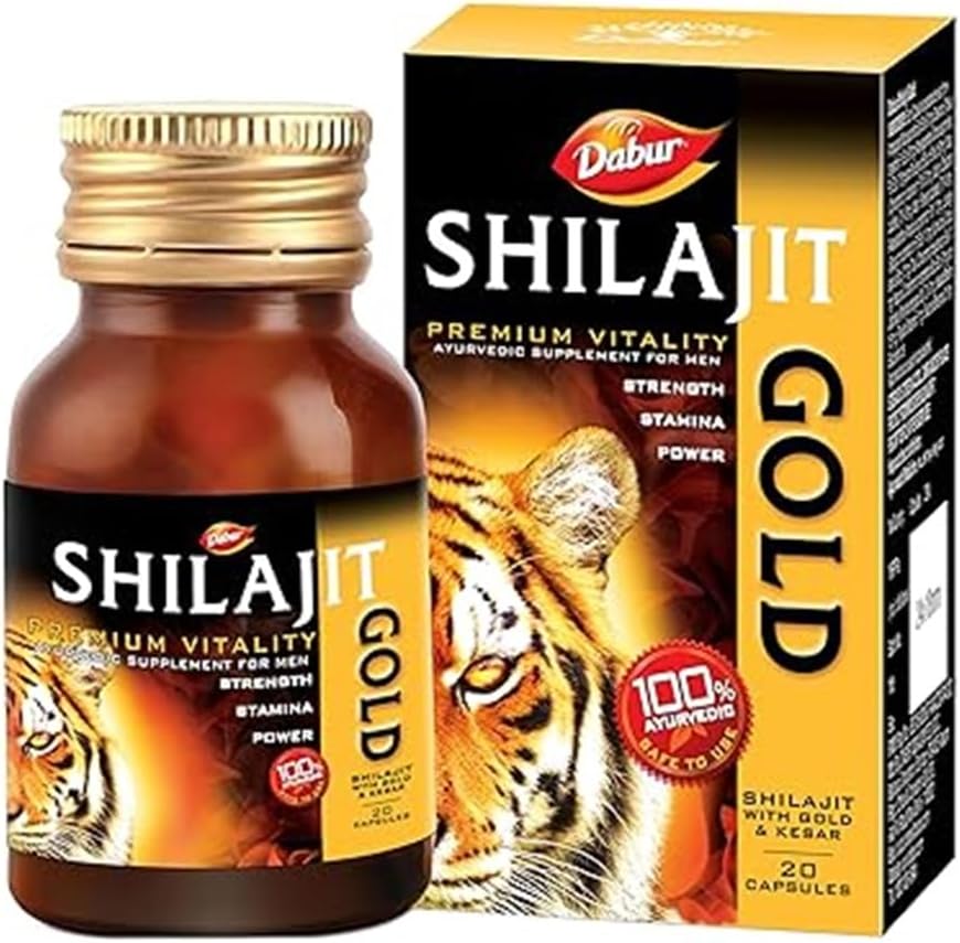 Dabur DABUR Shilajit Gold — 20 капсул | 100% аюрведические капсулы для силы, выносливости и энергии Мужчины Велнес - Изображение 2