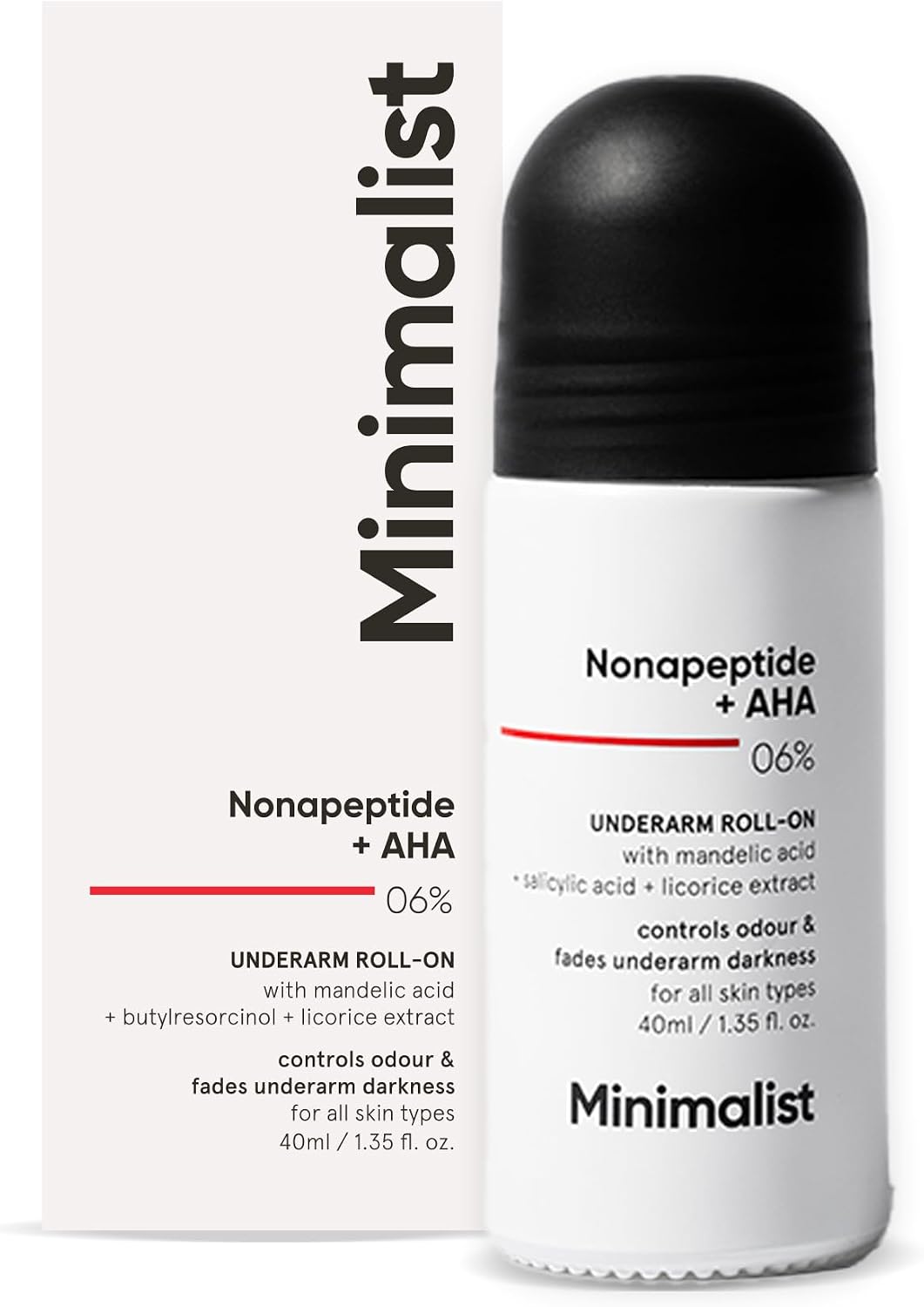 Vedashi Herbals Minimalist, роликовый дезодорант для подмышек с нонапептидом + AHA BHA 0,6% | 40 мл — Minimalist | Фото 2
