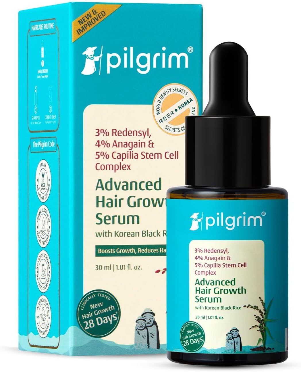 Pilgrim Pilgrim сыворотка для роста волос Redensyl 3% + Anagain 4% + Capilia Stem 5%, 30 мл Маски и сыворотки для волос - Изображение 2