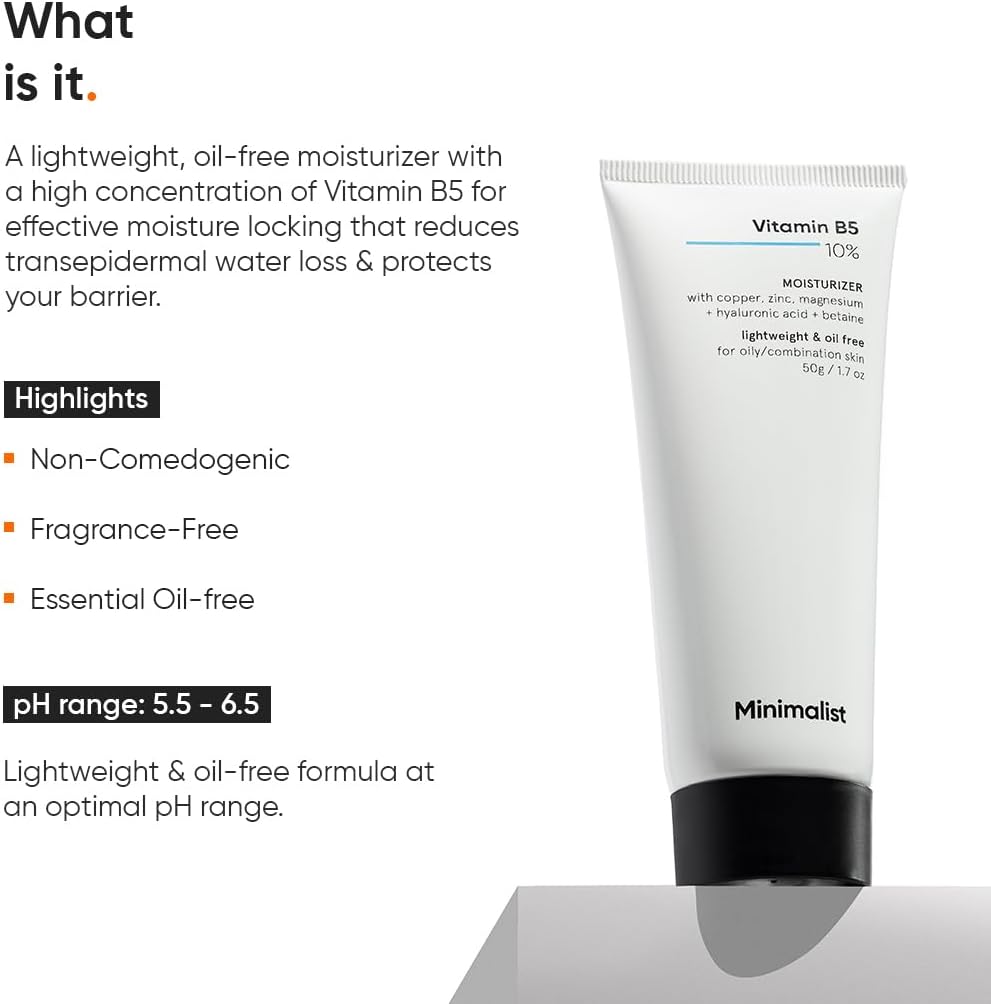 Vedashi Herbals Minimalist безмасляный увлажняющий крем с витамином B5 10%, 50 г, для жирной и комбинированной кожи — Minimalist | Фото 3