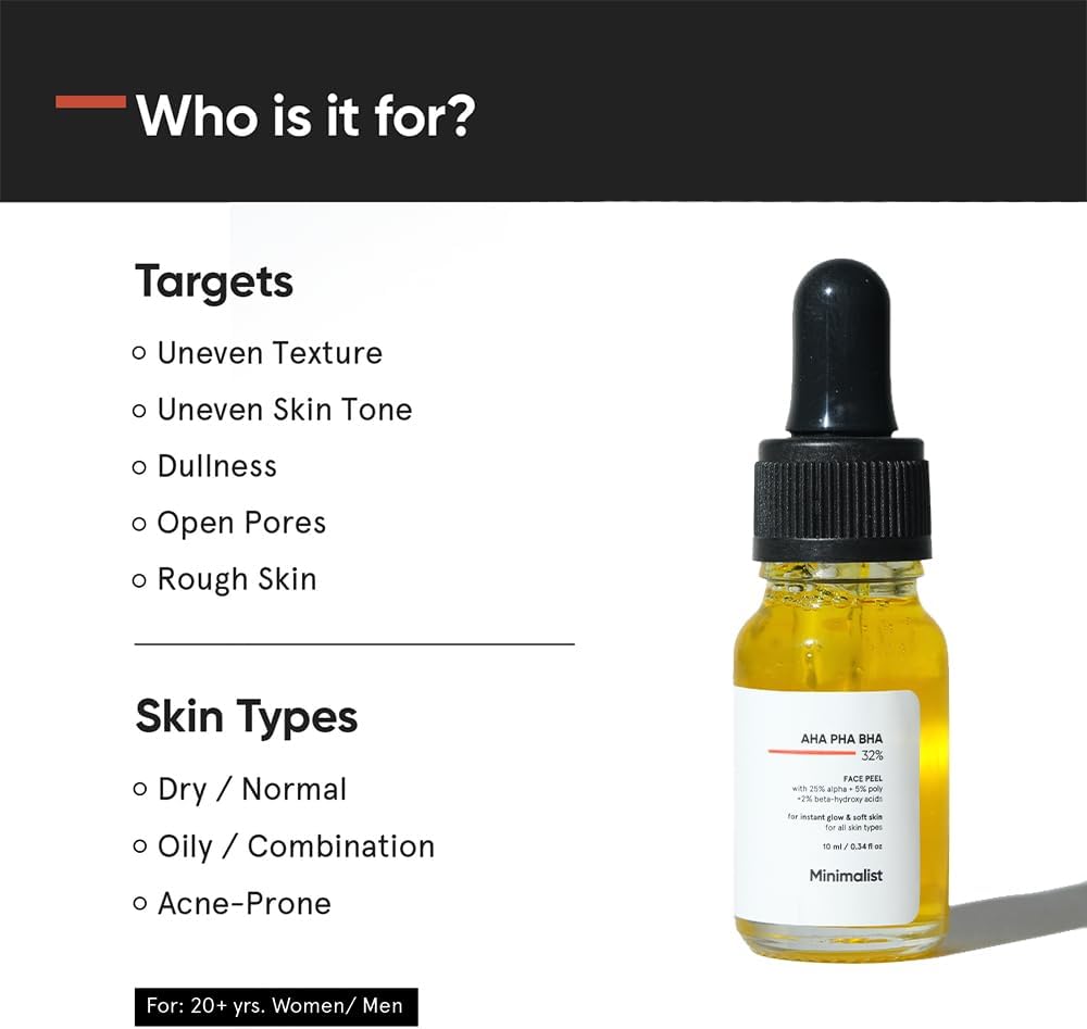 Vedashi Herbals Minimalist, пилинг-сыворотка 25% AHA + 2% BHA + 5% PHA для сияющей кожи, гладкой текстуры | 10 мл — Minimalist | Фото 5