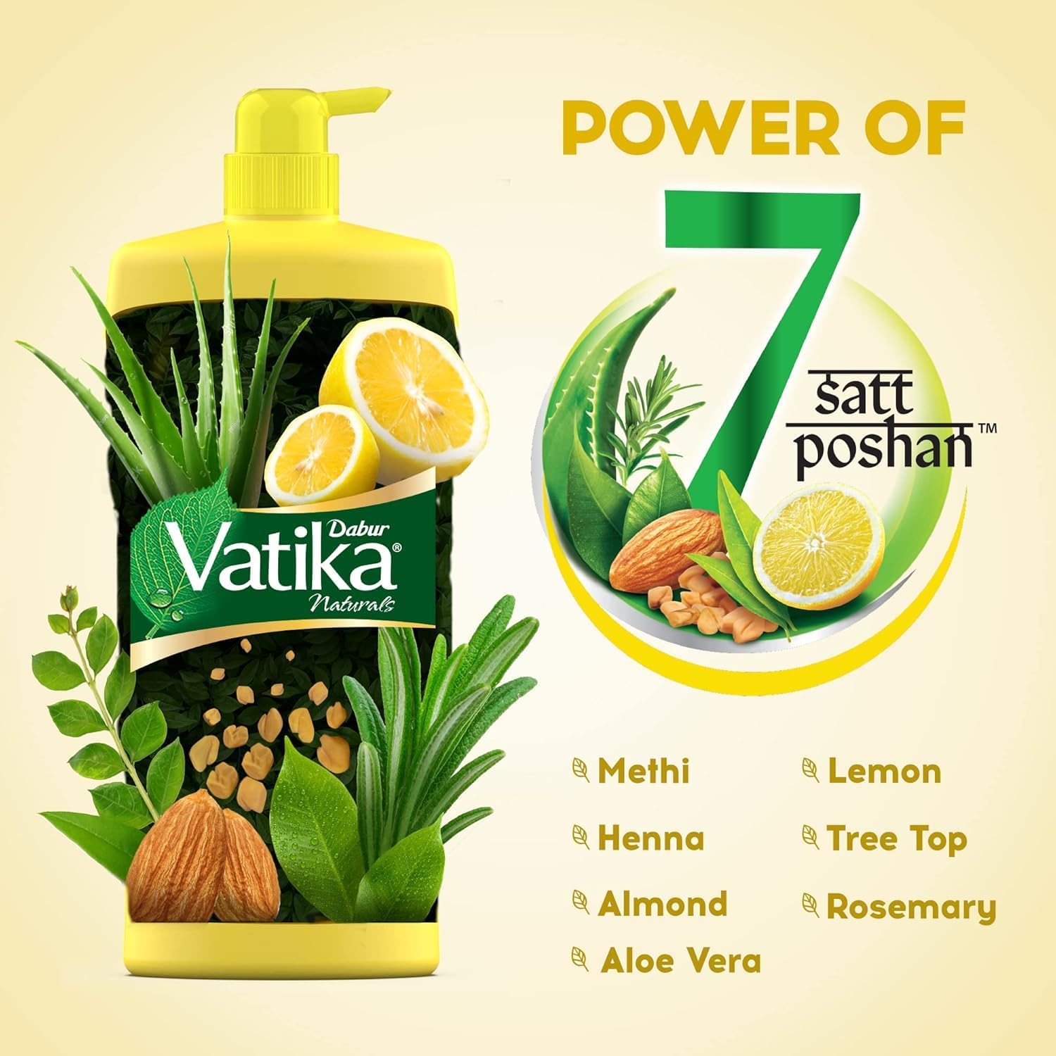 Vedashi Herbals Dabur Vatika, шампунь с лимоном против перхоти — 1 л — Dabur | Фото 3