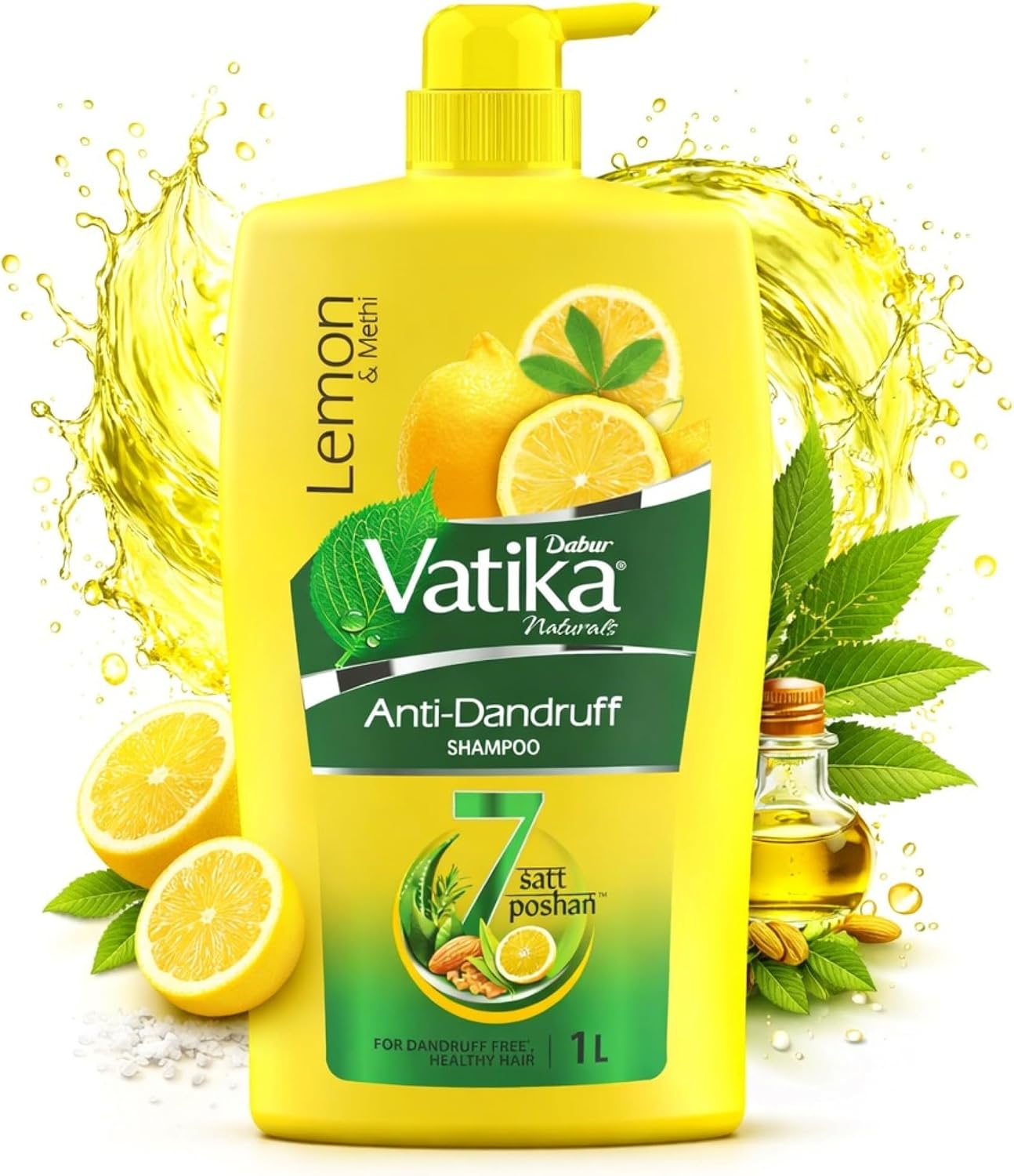 Vedashi Herbals Dabur Vatika, шампунь с лимоном против перхоти — 1 л — Dabur | Фото 2