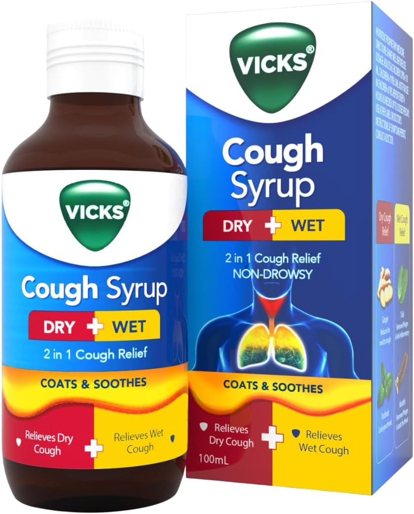 Vicks Vicks сироп от кашля, 100 мл, аюрведический, с тулси и имбирём, от сухого и влажного кашля Здоровье органов дыхания - Изображение 2