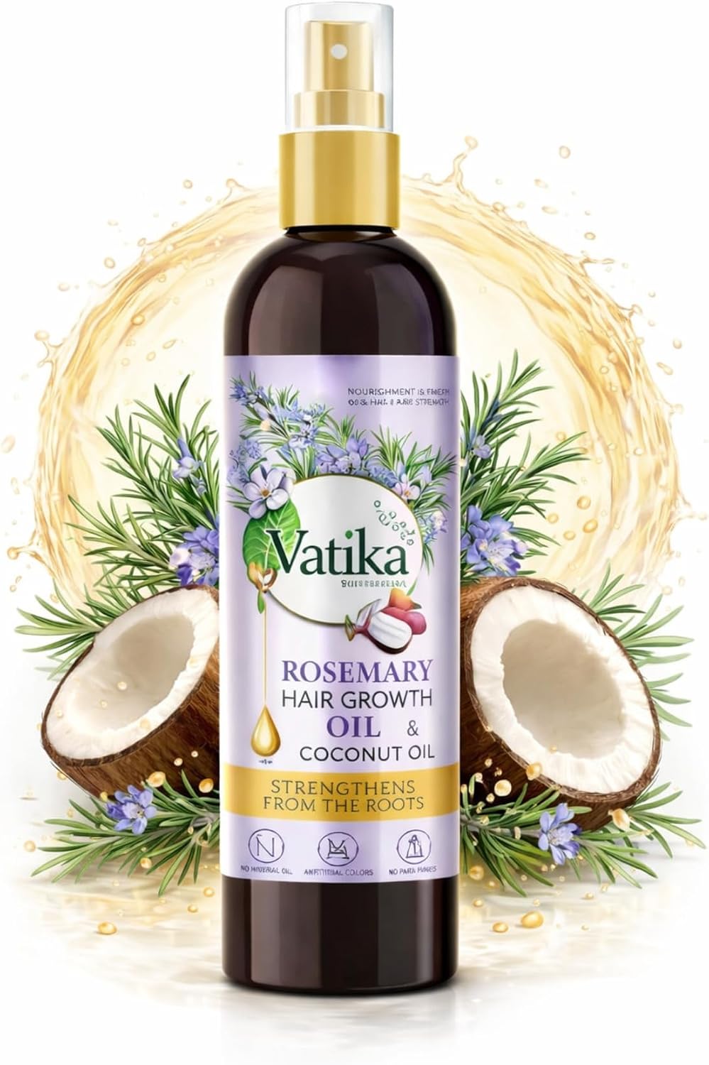 Vedashi Herbals DABUR Vatika, масло для роста волос с розмарином, гибискусом и кокосовым маслом — 100 мл — Dabur | Фото 2