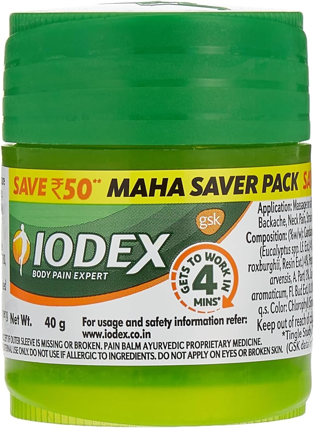Iodex Iodex, многофункциональный обезболивающий бальзам, 40 г Уход за суставами и костями - Изображение 2