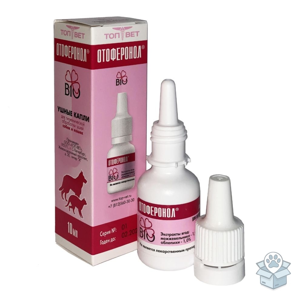 ТопВет: Отоферонол, капли ушные, 10 мл
