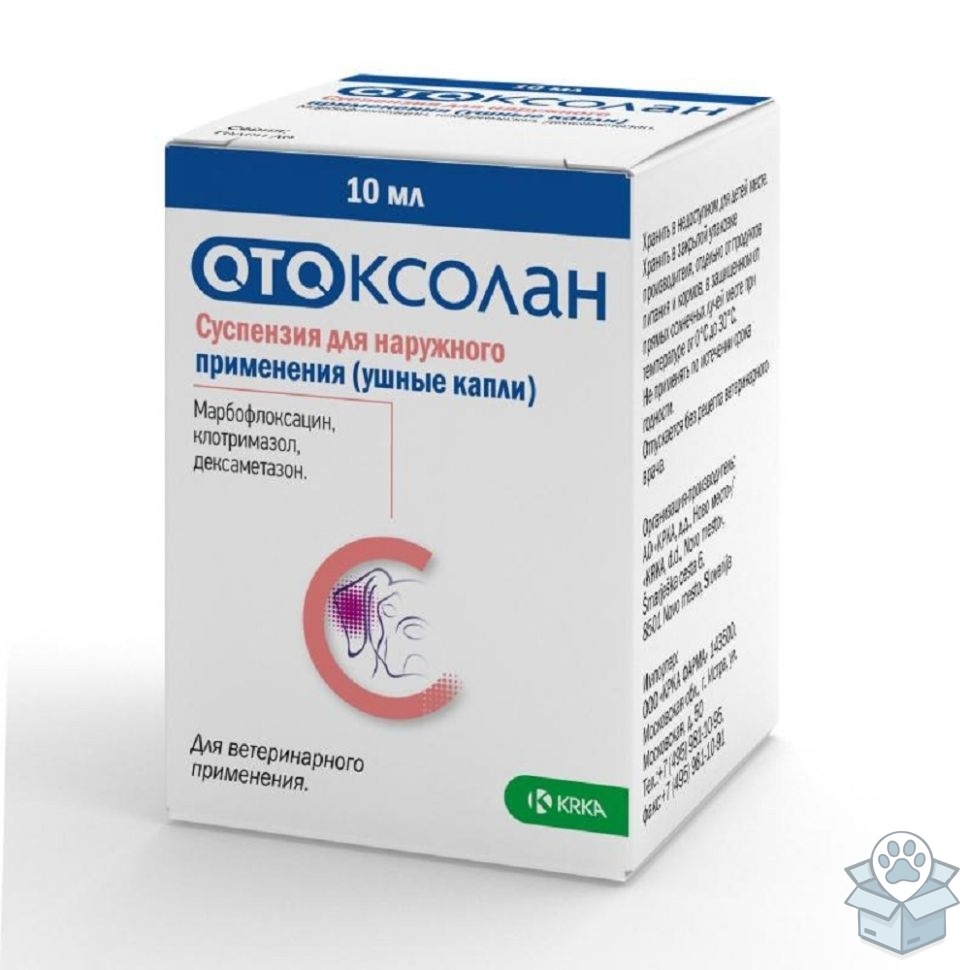 КРКА: Отоксолан, капли ушные для собак, 10 мл