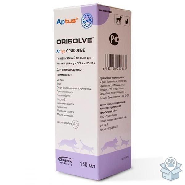 Орион-Фарма: Аптус Орисолве, лосьон для ушей, для собак и кошек, 150 мл
