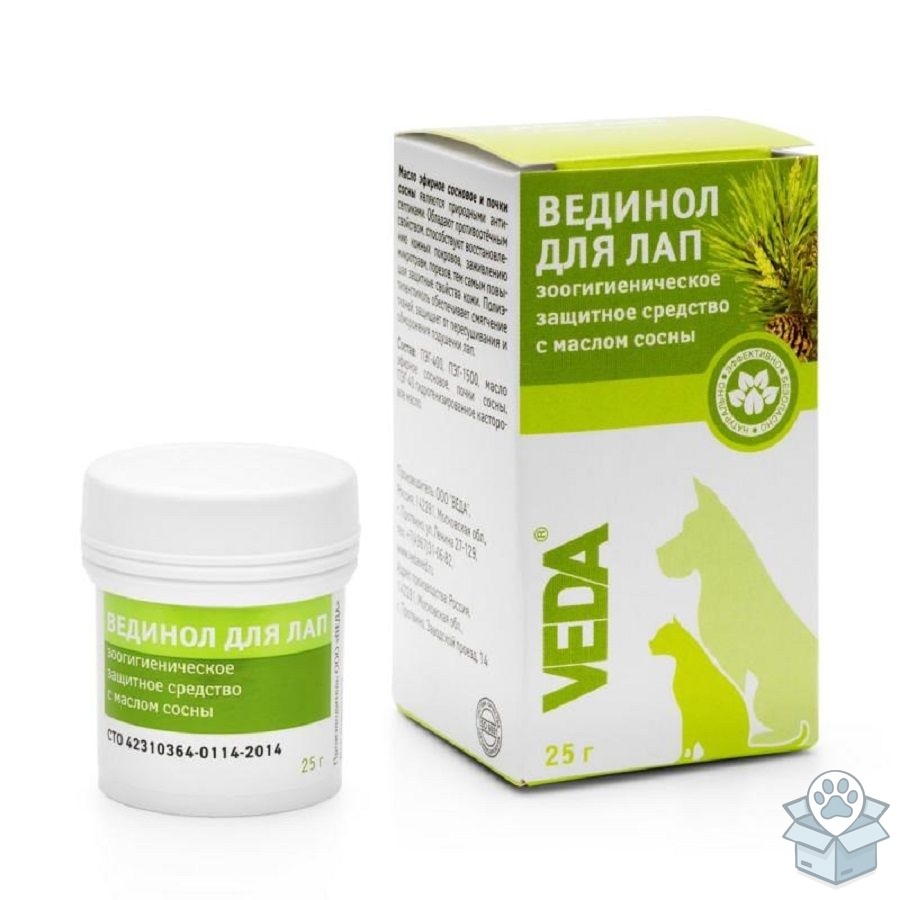 Веда: Вединол, защитное средство для лап с маслом сосны, 25 гр