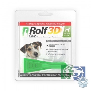 Rolf Club: 3D, для собак 4-10 кг, 1 пипетка