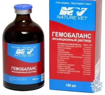 Nature Vet: Гемобаланс, р-р д/инъекций, 100 мл