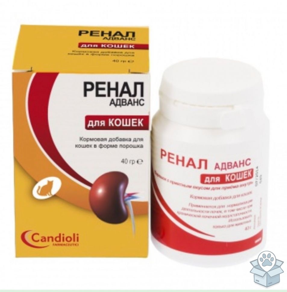 Candioli: Ренал адванс,  кормовая добавка для кошек, порошок 40 гр.