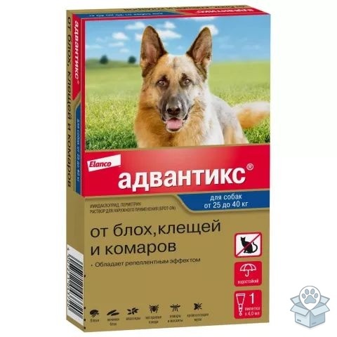 Elanco: Адвантикс, для собак более 25 кг, 4 пип./уп