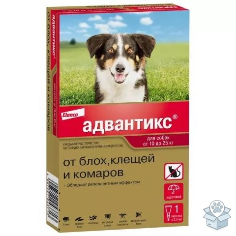 Elanco: Адвантикс, для собак 10-25 кг, 4 пип./уп