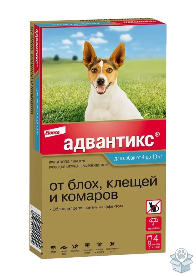 Elanco: Адвантикс, для собак 4-10 кг, 4 пип./уп.