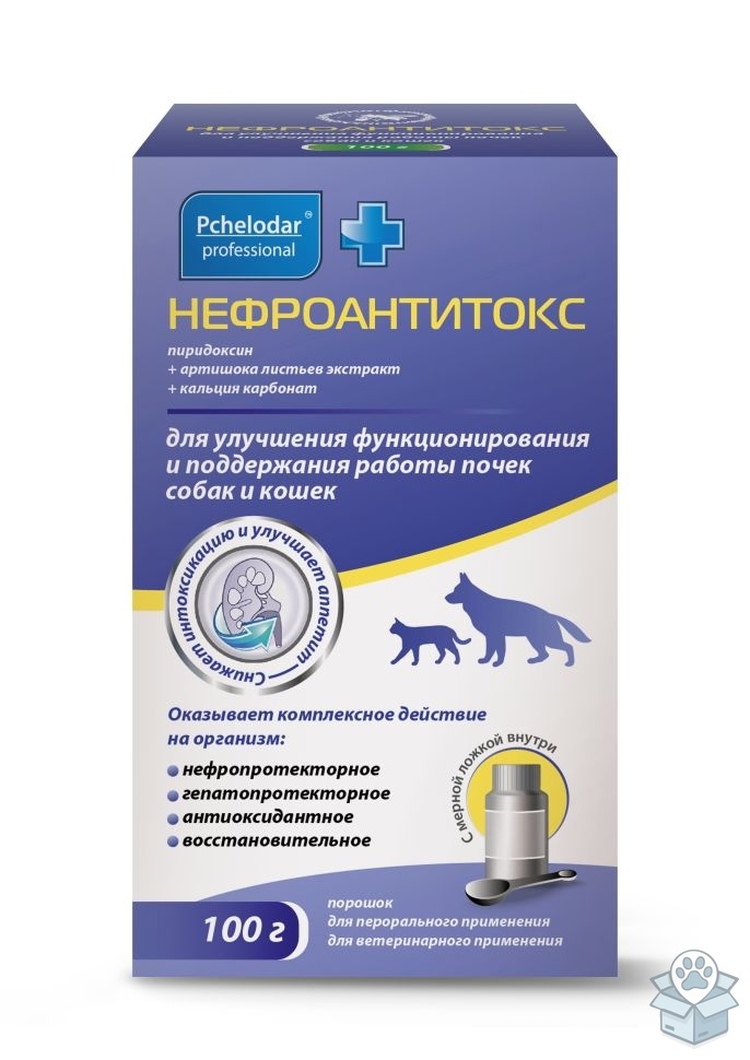 АГРОБИОПРОМ: Пчелодар: Нефроантитокс, порошок для приема внутрь, для собак и кошек, 100 гр.