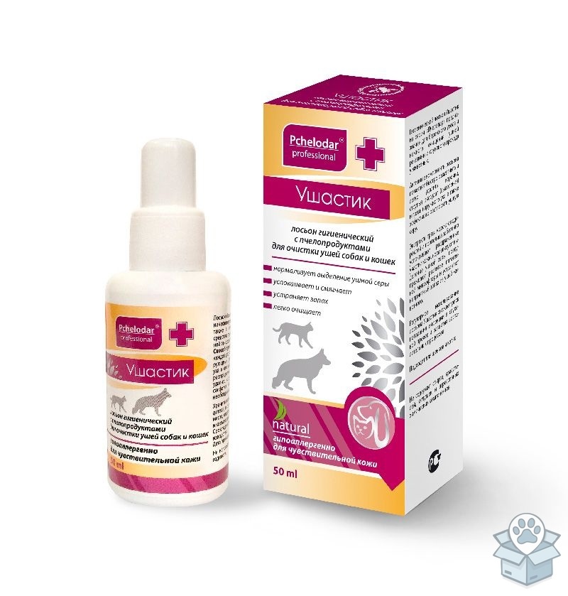 Пчелодар: Ушастик, лосьон гигиенический для ушей, для собак и кошек, 50 мл
