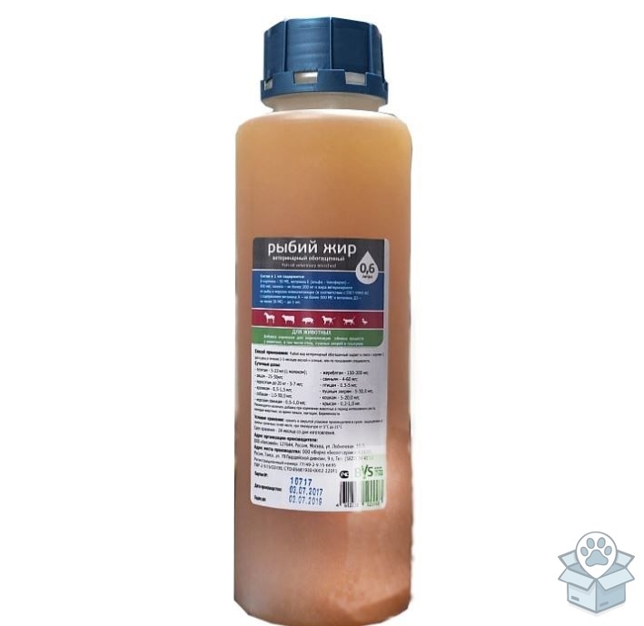 Биоветсервис: Рыбий жир ветеринарный, обогащенный, 600 мл