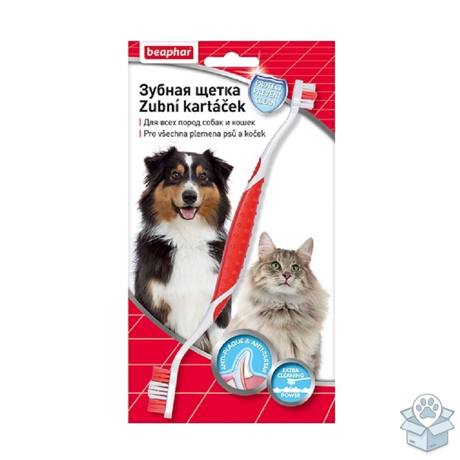 Beaphar: Toothbrush Зубная щетка двойная, для кошек и собак, 22 см