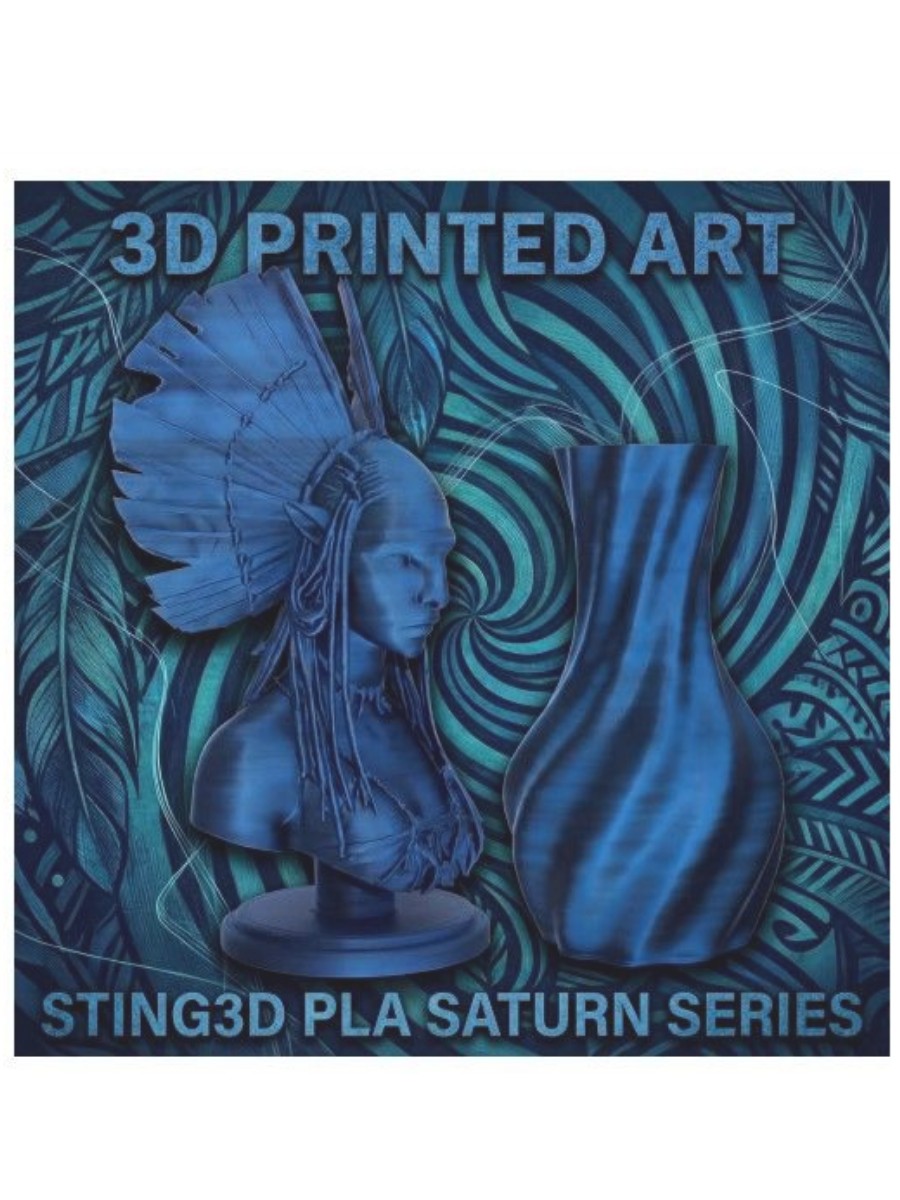 PLA пластик Sting3D для 3d принтера, перелив черно-синий, 1 кг — фото 8