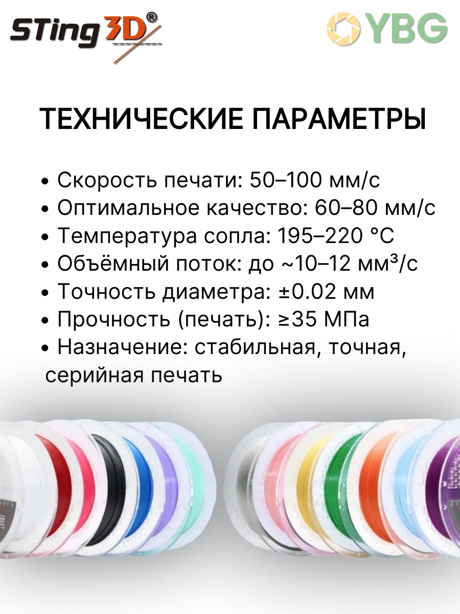 PLA пластик Sting3D для 3д принтера, белый, 1,75 мм, 1 кг — фото 5