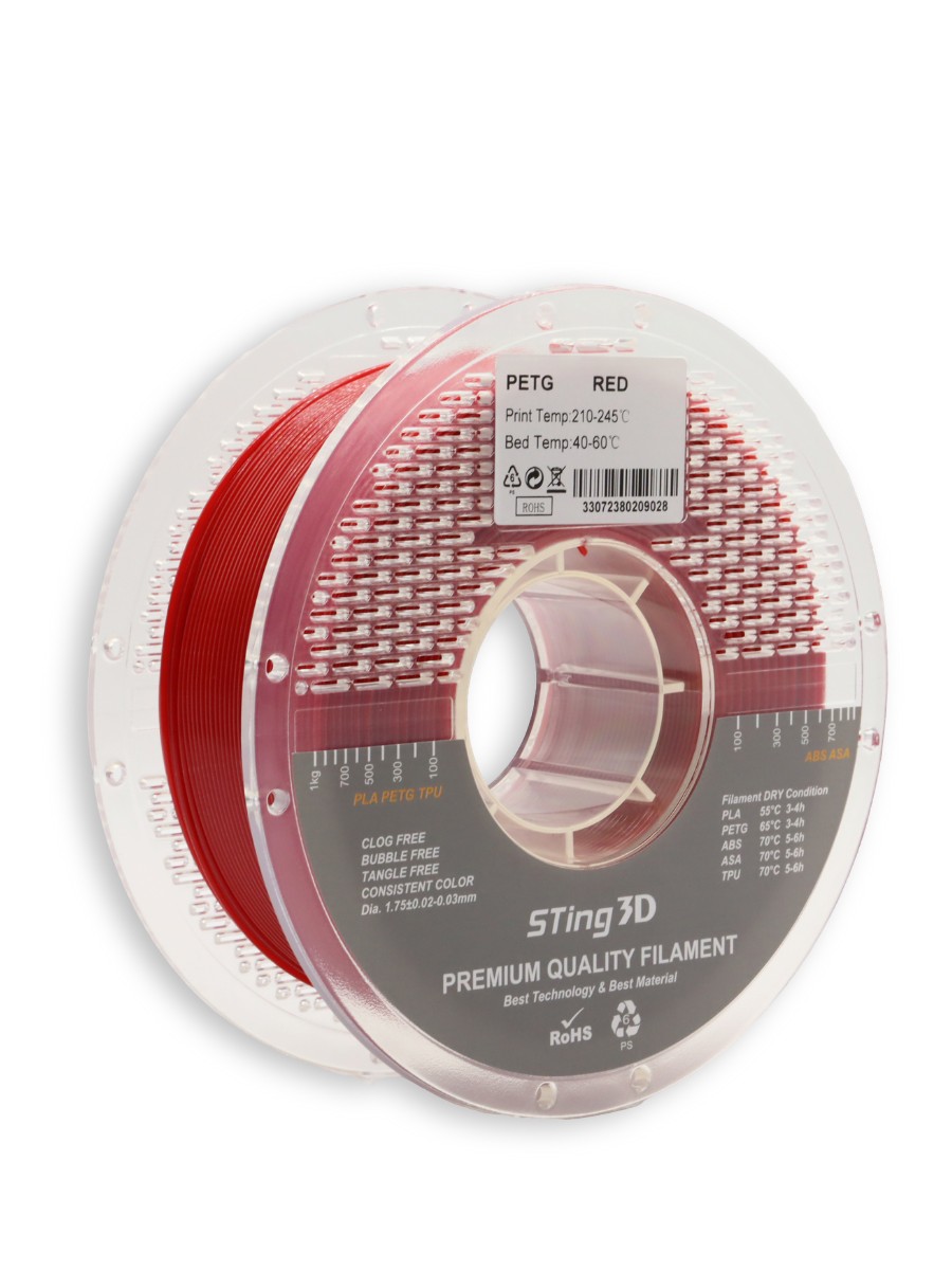 PETG пластик Sting3D для 3д принтера, красный, 1,75 мм, 1 кг — фото 11