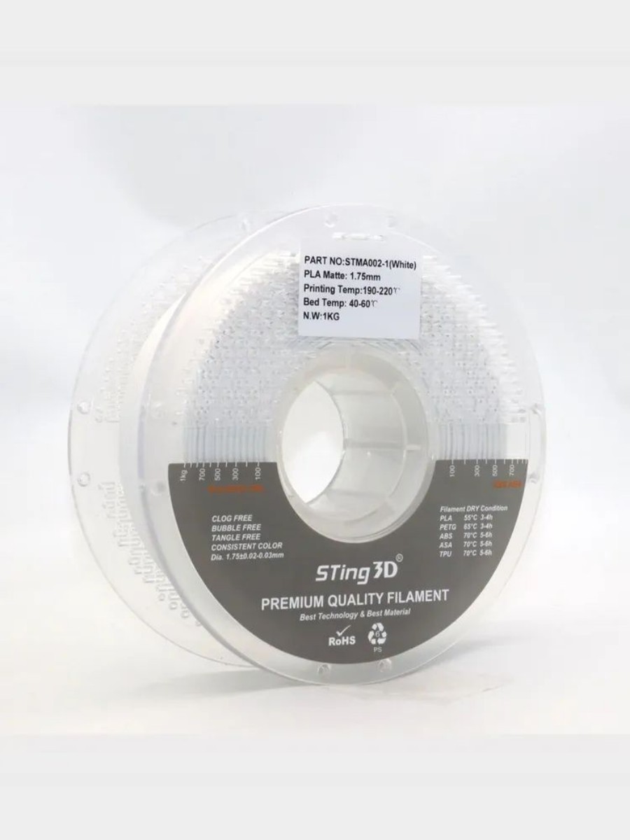 PLA пластик Sting3D для 3d принтера, матовый белый, 1 кг, 1,75 мм — фото 10