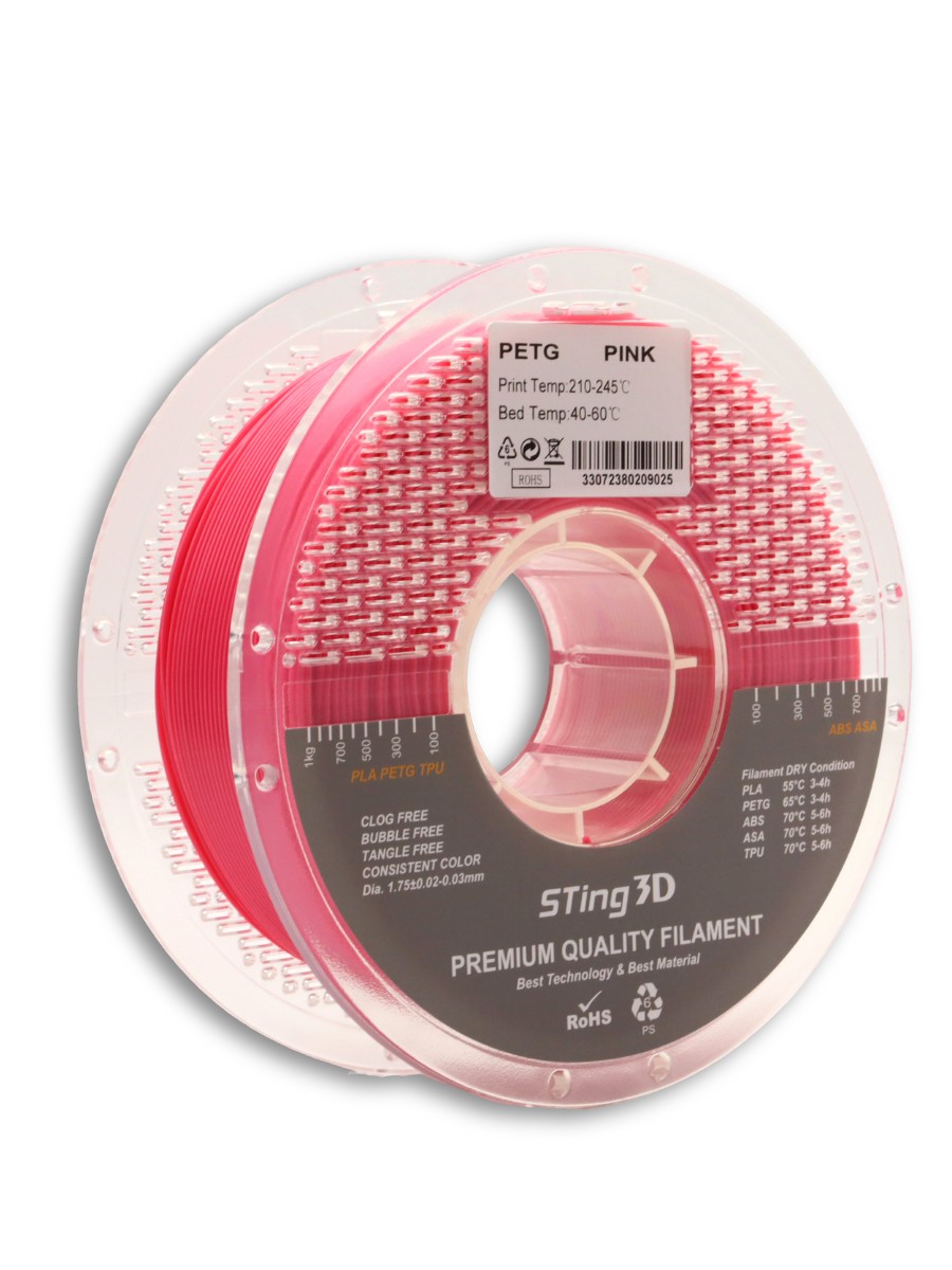 PETG пластик Sting3D для 3д принтера, розовый, 1,75 мм, 1 кг