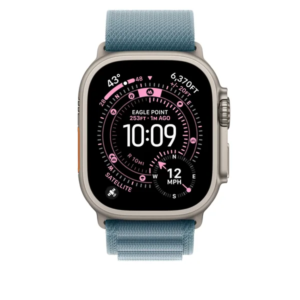 Apple Watch Ultra 3 Alpine, Natural-Light Blue, M