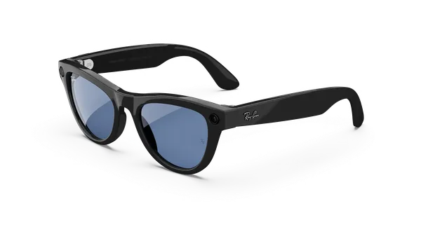 Ray-Ban Meta Skyler, Shiny Black / Transitions Cerulean Blue, 52 мм