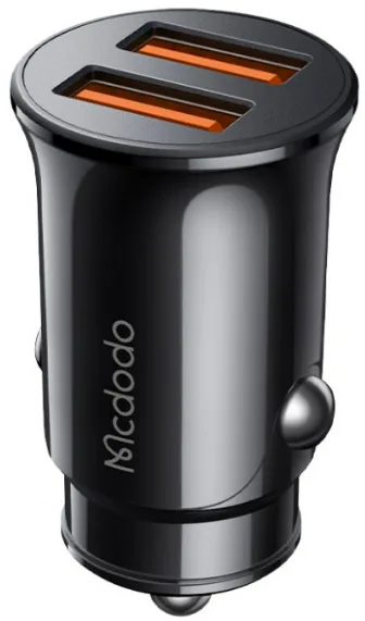 Автомобильное зарядное устройство Mcdodo 12W Dual USB (Out 2*USB-A), Black