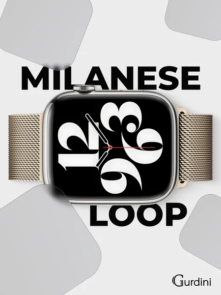 Ремешок Gurdini Apple Watch Milanese Loop (миланский сетчатый-07), Champagne Gold
