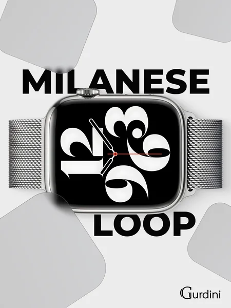 Ремешок Gurdini Apple Watch Milanese Loop (миланский сетчатый-10), Silver