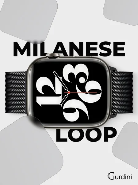 Ремешок Gurdini Apple Watch Milanese Loop (миланский сетчатый-17), Space Black