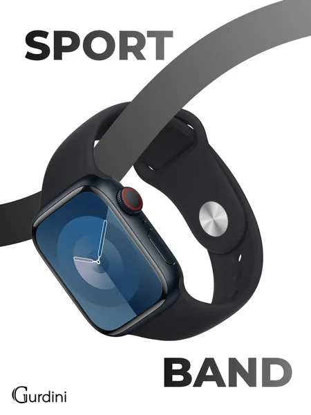 Ремешок Gurdini Apple Watch Sport Band (силиконовый), Black, S/M-M/L