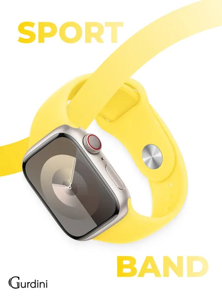 Ремешок Gurdini Apple Watch Sport Band (силиконовый), Lemon Cream, S/M-M/L