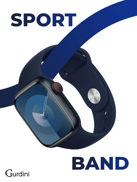 Ремешок Gurdini Apple Watch Sport Band (силиконовый), Midnight Blue, S/M-M/L