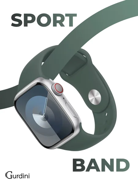 Ремешок Gurdini Apple Watch Sport Band (силиконовый), Pine Green, S/M