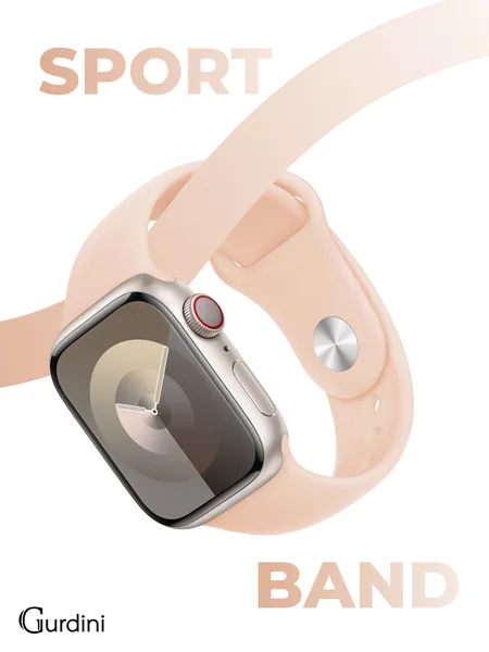 Ремешок Gurdini Apple Watch Sport Band (силиконовый), Pink Sand, S/M