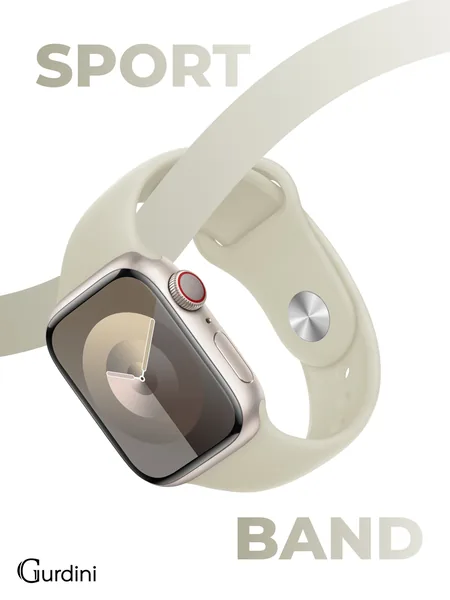 Ремешок Gurdini Apple Watch Sport Band (силиконовый), Stone, S/M-M/L