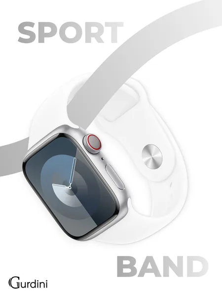 Ремешок Gurdini Apple Watch Sport Band (силиконовый), White, S/M