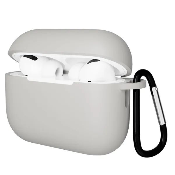 Чехол Gurdini AirPods Pro 2 прорезиненный soft touch с карабином, Gray