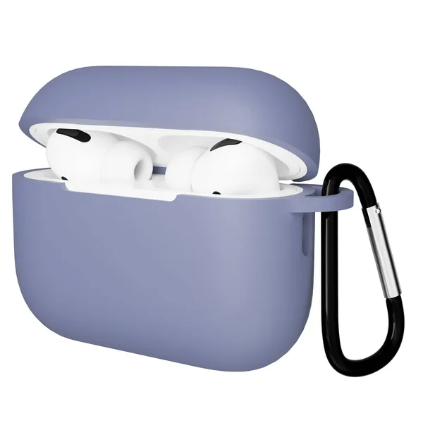 Чехол Gurdini AirPods Pro 2 прорезиненный soft touch с карабином, Lavender