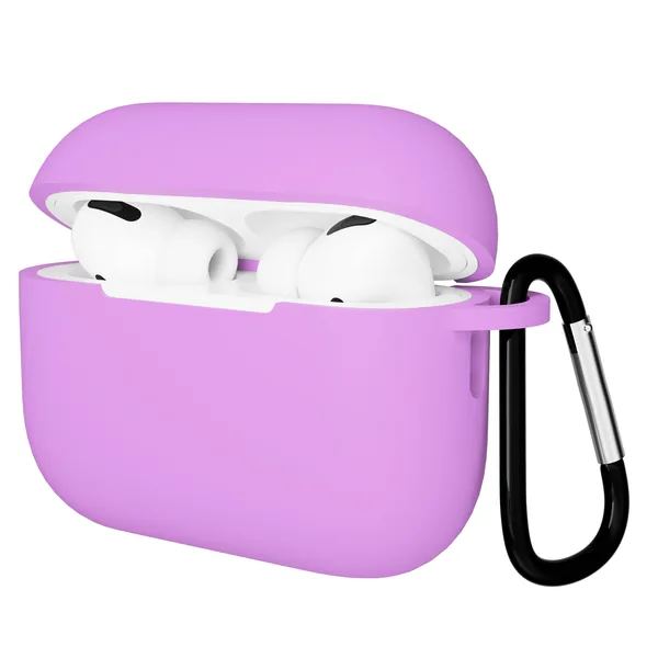 Чехол Gurdini AirPods Pro 2 прорезиненный soft touch с карабином, Purple