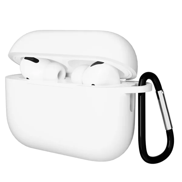 Чехол Gurdini AirPods Pro 2 прорезиненный soft touch с карабином, White